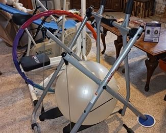 Gazelle exercise machine and workout ball