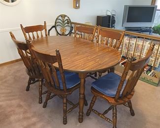 Dining table with six chairs