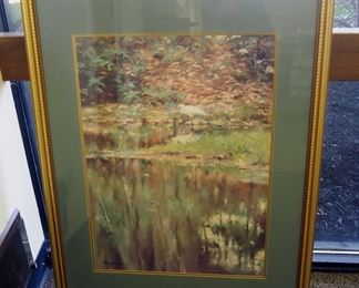 A. Thompson Framed Matted Under Glass Wild Life Print, 43" x 32.5", And Framed Matted Under Glass Hummingbird Print, 24" x 17"
