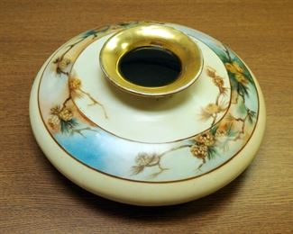 Hand Painted T&V Limoges Table Top Vase, Marked 1910, 5" x 13.5" Dia.