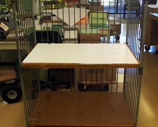 Handmade Metal 2 Shelf Rolling Inventory Cart, 54" x 42" x 26"