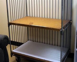 Handmade Metal 2 Shelf Rolling Inventory Cart, 54" x 42" x 26"
