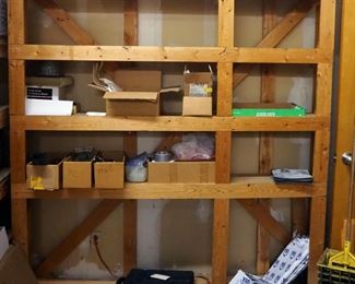 Custom Built Wood 5 Shelf Storage Rack, 81" x 74" x 12"