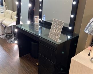 Black Vanity with light mirror