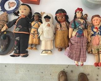 Group of vintage ethnic dolls