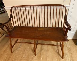 Fantastic New England cherry Windsor bench 
