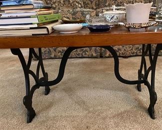Antique Cherry Top Industrial Base Coffee Table —so cute and functional!
