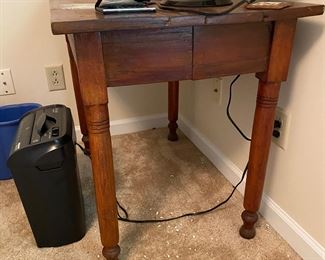 Primitive Turned Leg Table