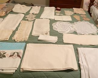 Lots of handmade linens and keepsakes. Beautiful craftsmanship. 