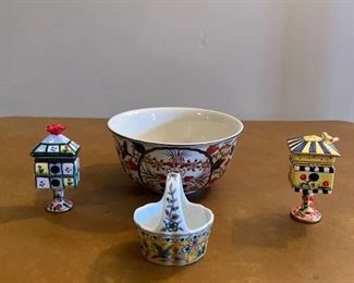 LJ Chinaware Bowl & Mini Jewelry Porcelain Figurines
