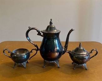 WMA RODGERS Silver Plated Teapot Set