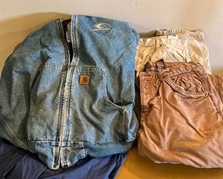 Menâs Carhartt Denim Jacket & 35x32 Wrangler Work Pants