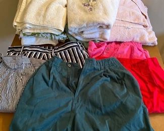 10 Towels & Size 16 Womenâs Shorts