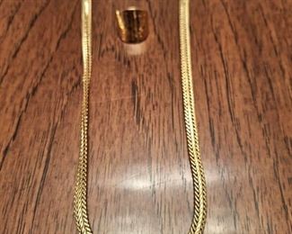 Park Lane Ring and DM Gold Tone Chain Necklace