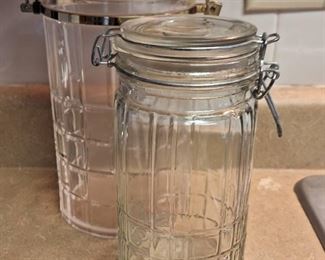 (2) Pasta Jars (1) Glass , (1) Plastic