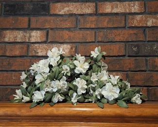 White Floral Mantle Decor
