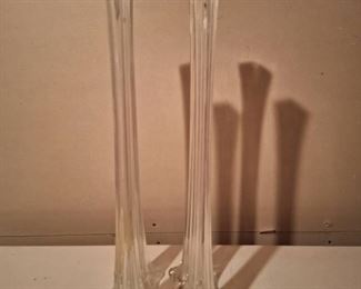 (4) Crystal Flute Vases