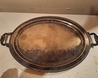 27 in T and T Silver Plated Serving Tray