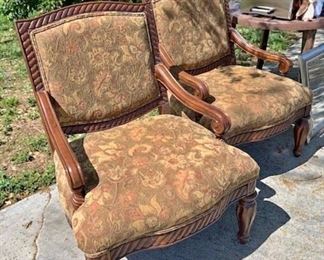2 Flower arm chairs $45 each