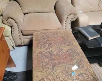 Brown chair $45, Ottoman $25
