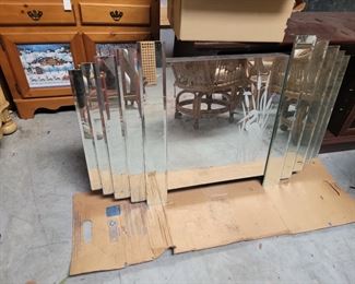 Mirror with Egret etching $50