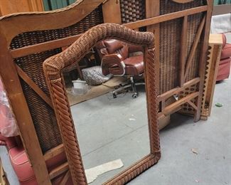 Wicker head board $, Mirror $35