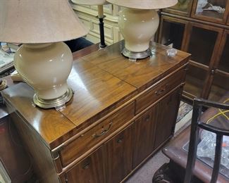 2 Lamps $20 each, Drexel Buffet top opens and extends $250