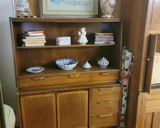 Hutch by Craddock $150, Small shell lamp $25 Large Shell Lamp $35