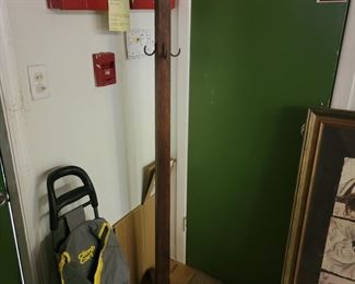 Coat Rack $40, Bag/luggage cart $15