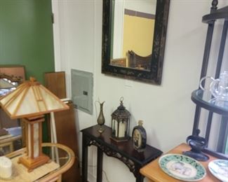 Mirror $45, Brown Table $15