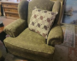 2 Green paisley arm chairs $75 each