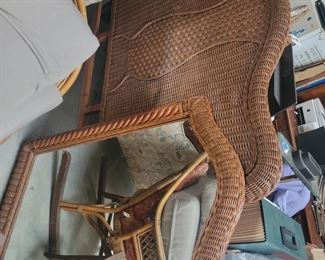 Wicker head board $45 and mirror $35