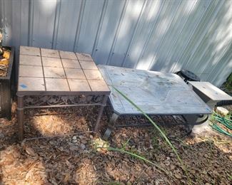 Tile top Patio side table $25