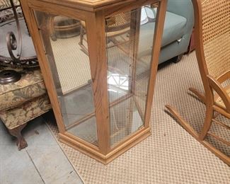 Display case with glass shelves $45