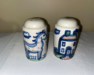 M. A. Hadley pottery large Salt and Pepper