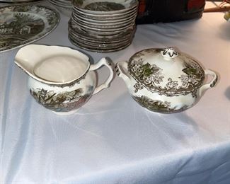 Johnson Brothers, Friendly Village Cream, and sugar