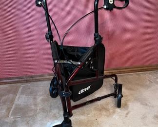 Drive three wheeled walker