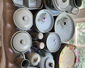 Large selection of pottery dishes