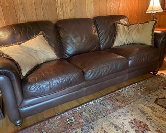 100% leather brown couch - so comfortable!