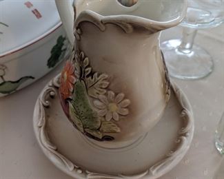 Vintage pitcher and plate