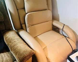 Leather Massage Chair with Remote & Cushions 