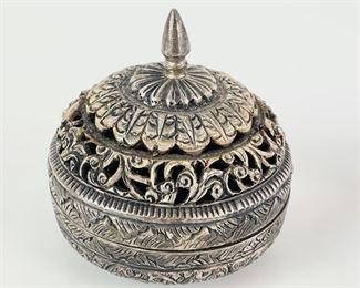 89 Grams Fine 800 Silver Reticulated Incense 2.5Ó Burner
