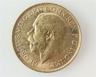 1911 King George V 91.6% Gold Sovereign Coin, 7.9 Grams
