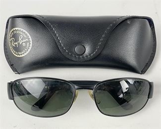 Ray Ban Blue Frame Sunglasses W/ Case
