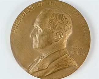 1945 U.S. President Harry Truman Inauguration Bronze Medal
