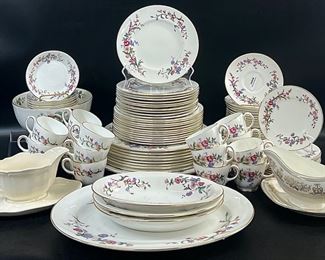 Wedgwood W4076 Devon Sprays English Bone China Dinner Plates, Salad Plates, Dessert Plates, Bowl, and Mini Bowls
