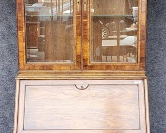 20th Century Heritage Furniture Secretary with 2 Door Glass Display
