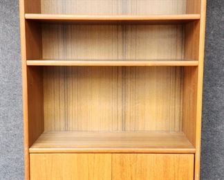 Mid Century Modern Teak Two Door Bookcase Display Cabinet
