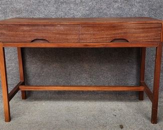 Vintage MCM Mid Century Danish Modern 2 Drawer Desk Console Table
