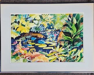 Original Lee Ackert Landscape Framed Watercolor
